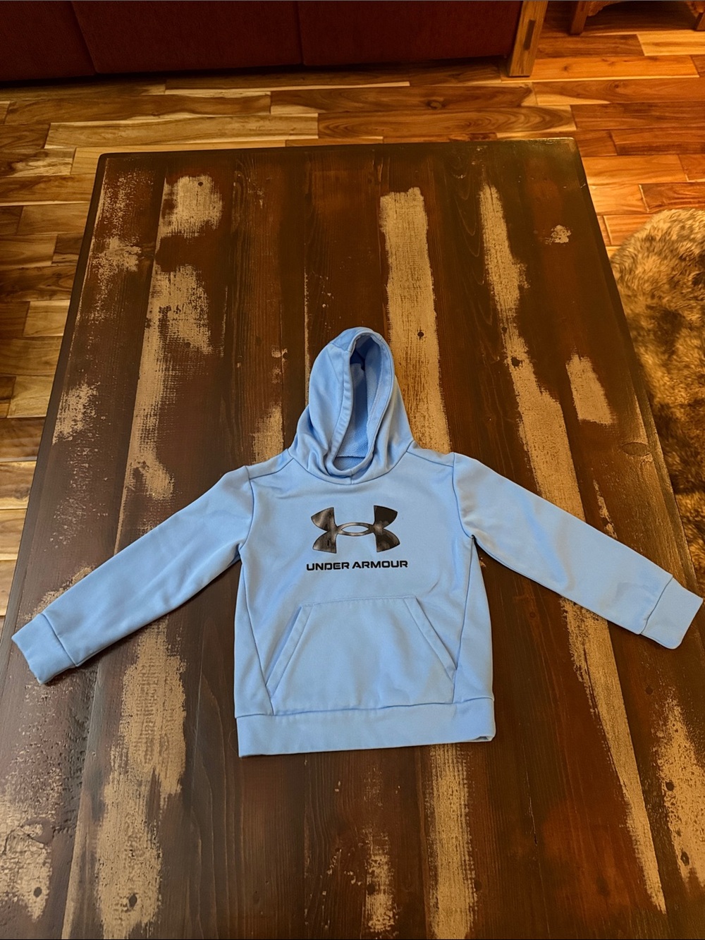 Under Armour Light Blue Youth Pullover Hoodie with Logo